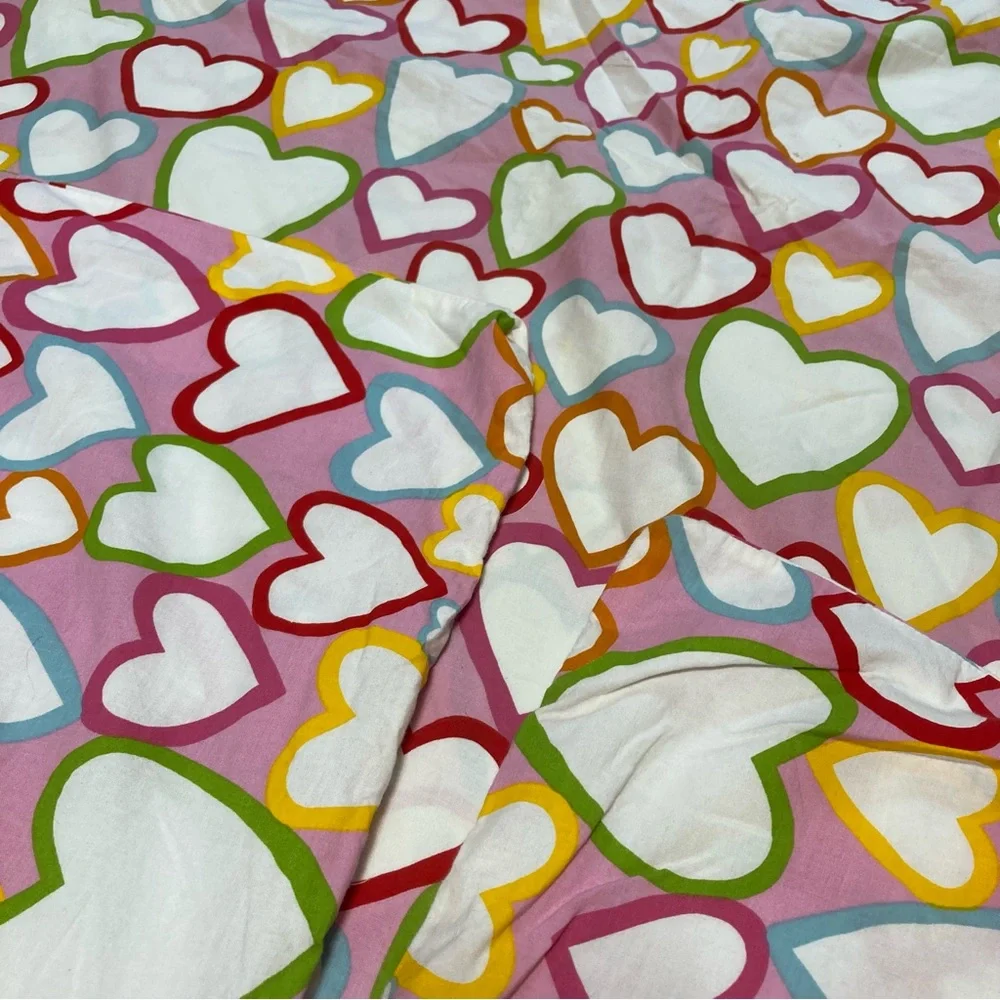 IKEA Hearts Vitaminer Hjarta Pink White Cotton Reversible Duvet Cover Twin
